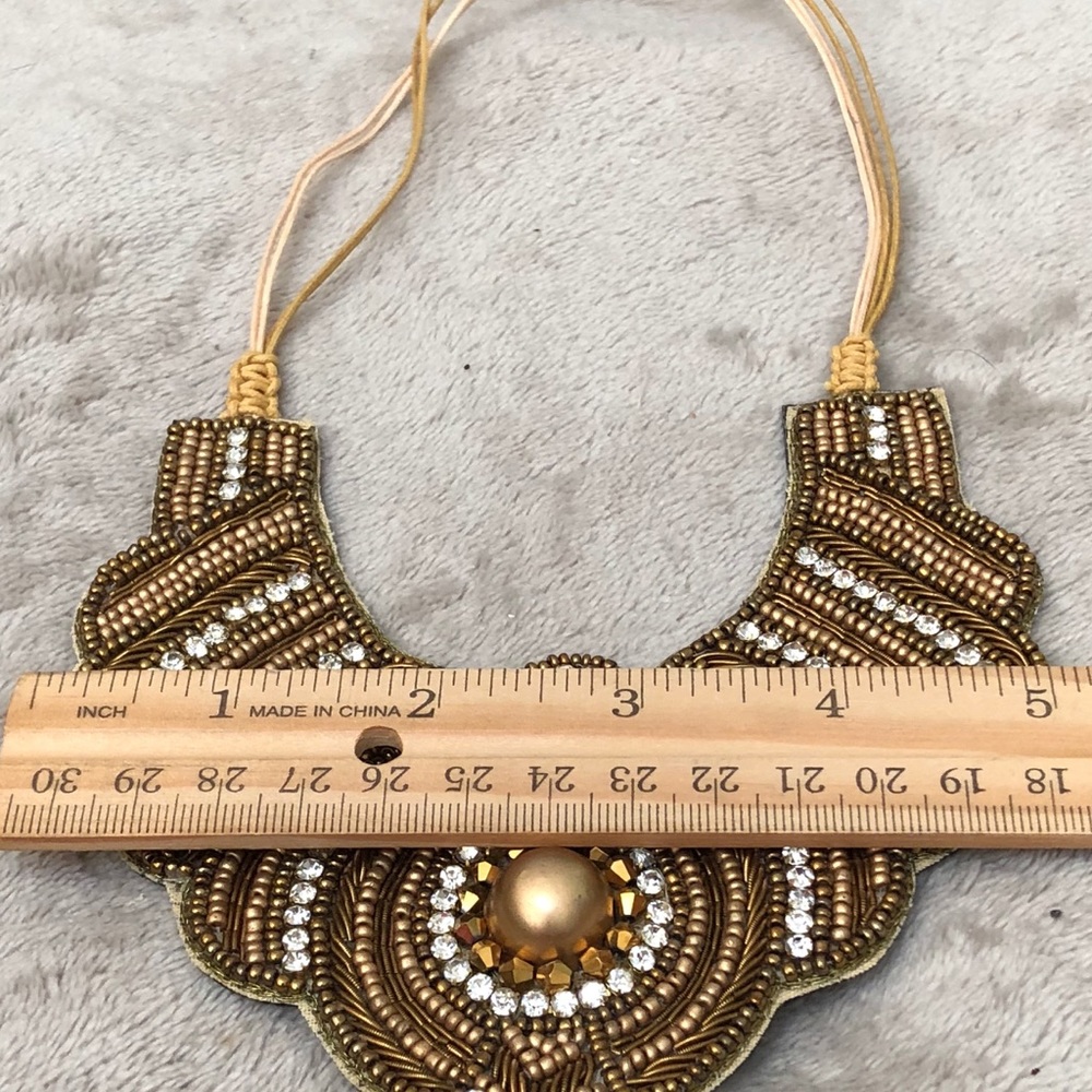 Brown/White Beaded Necklace - Picture 4 of 5